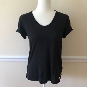 Anthropologie T. La Women’s Black Scoop Neck Short Sleeve T-Shirt Size Small EUC